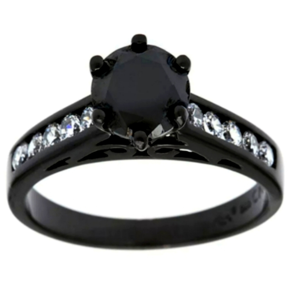 BLACK SAPPHIRE RING SIZE 6 NEW
